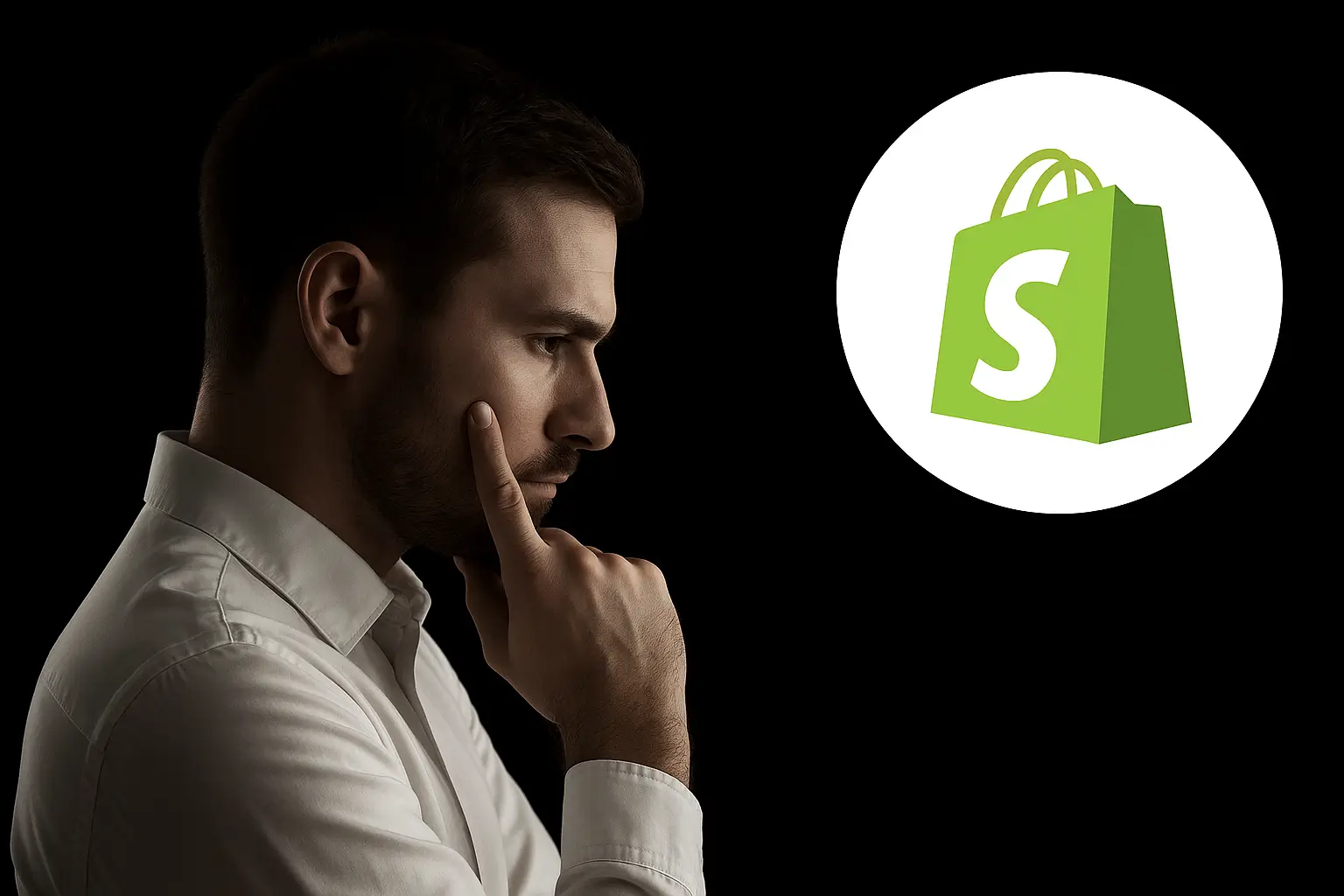 Homme se demandant c'est quoi Shopify