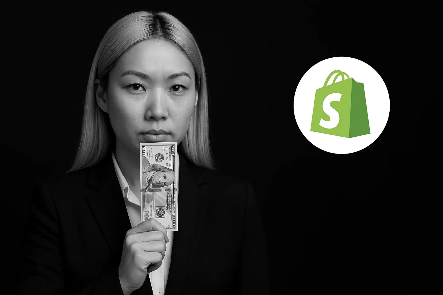 Femme évaluant le prix de Shopify