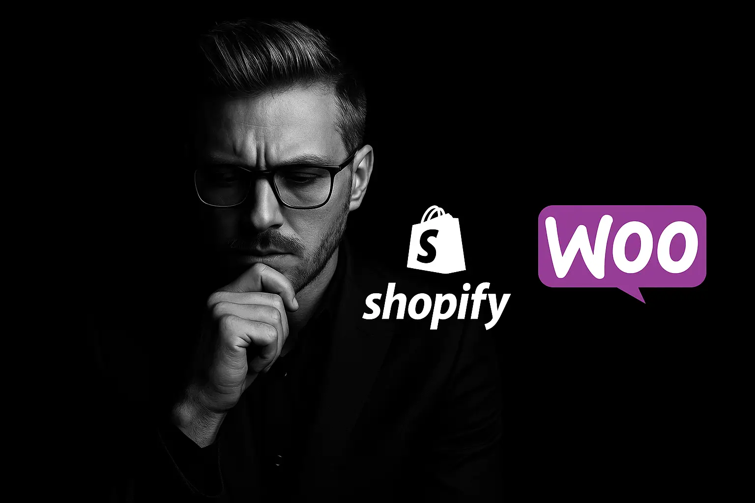 Man choosing between Shopify vs WooCommerce